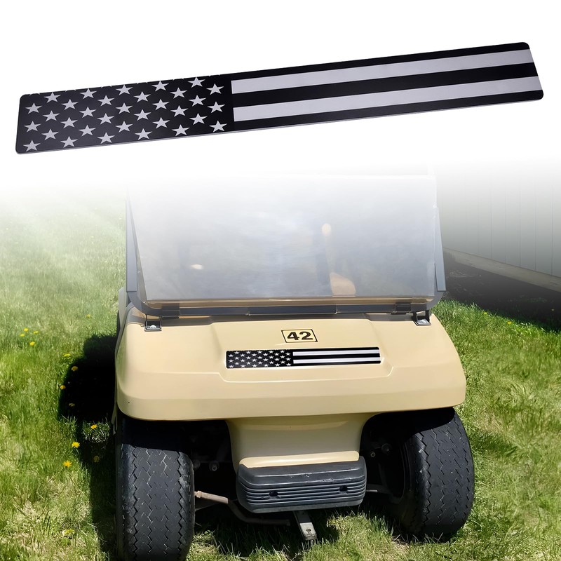 Golf Cart American Flag Plate, Fits Club Car DS and
