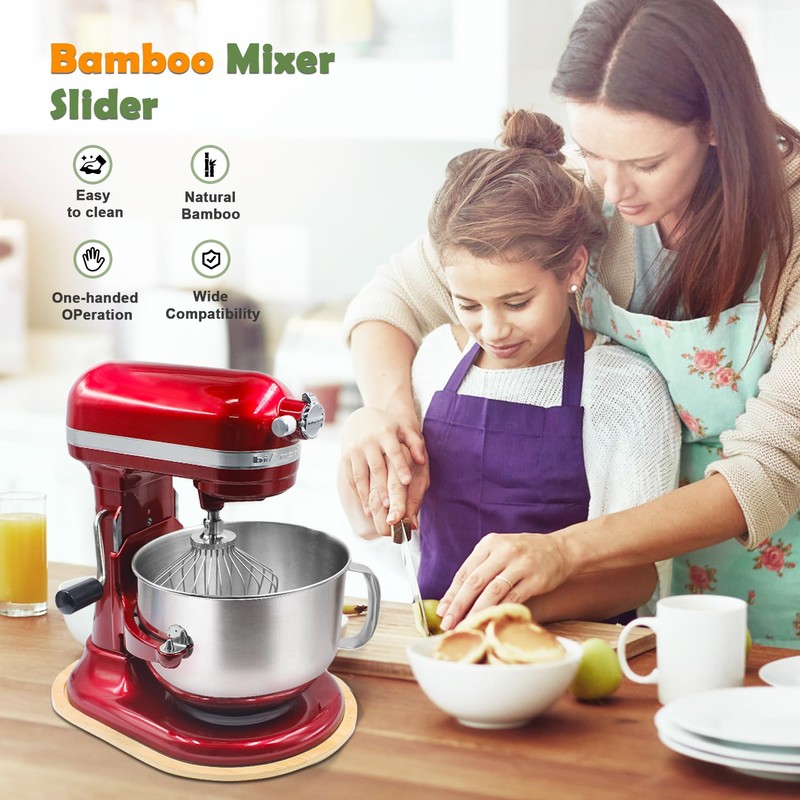 Bamboo Mixer Slider Compatible with Kitchen aid Bowl Lift 5-8