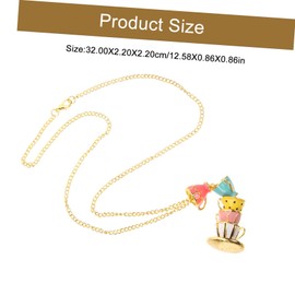 FRCOLOR Teacup Pendant Necklace for Women Fashionable Long Chain Jewelry Unique present for Birthdays and Special Occasions Chic Accessory to Enhance Your Style