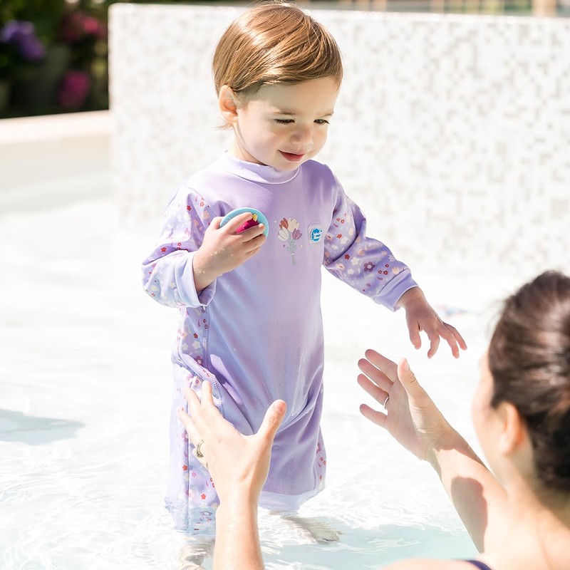 Splash About Warm in One Baby Wetsuit, Lilac Spring, 12-24