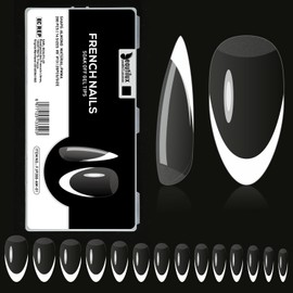 Beautilux French Almond Medium Gel Nail Tips, 280Pcs Soft Clear Press On Acrylic Nail 14 Sizes Soak Off Full Cover Press On Nail(FJP280-AM-01)