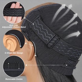 AOFEER 22 Inch Glueless Wigs Human Hair Pre Plucked Pre Cut HD Lace Wear and Go Glueless Wig 7x5 Straight Lace Front Wigs Human Hair Lace Closure Wigs for Women 180% Density Ready to Wear