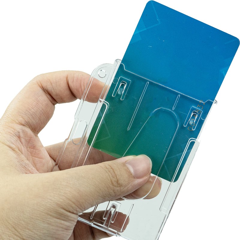 ID Card Badge Holder, 2 Pieces Clear Badge Holders Hard