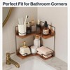 Snuvid 2-Tier Bathroom Counter Organizer, Wooden Corner Shelf for Vanity