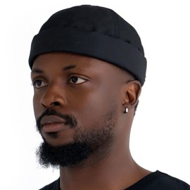 UNDERCONTROL Extra Large Oversized XXL Brimless for Big Head Adjustable Solid Plain Color Unisex Plus Size Korean Watch Cap, Nc Black, Large-X-Large