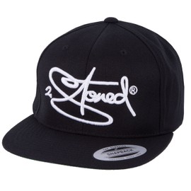 2Stoned Original Flexfit Snapback Baseball Cap One Size Plain with Classic Stick, Black (3D Stick)
