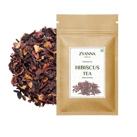 Zyanna Hibiscus Tea - Premium Dried Hibiscus Flower Petals (3.5oz-100g-50 Cups) Traditional Caffeine Free Tea, 100% Natural Ingredients-Refreshing Tart Flavor, Brew Hot or Iced Tea