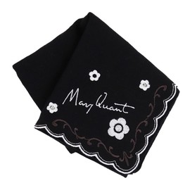 MARY QUANT 000293-0004-03 Gauze Handkerchief 0004 (Black) Mariquant/Marikwa Women's Women's Approx. 16.9 inches (43 cm), Black