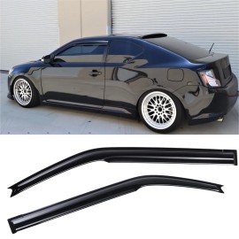 GEARZAAR For 2011-2015 Scion TC Coupe 2-Door 3D Wavy Window Visors Vent Shade Rain Guards