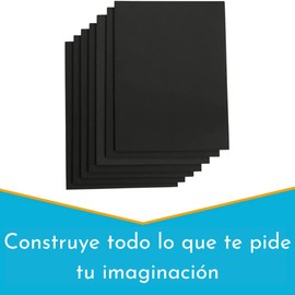 BIBODU Foam Rubber 5 mm - EVA Foam, Black Colour, Pack of 5 Sheets, Size A4 210 x 297 mm, Density 80 kg/m3, Eva Foam Cosplay Crafts, Crafts, Suitable Boys and Girls (5 mm, Black)