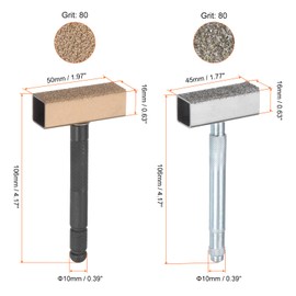 sourcing map 6pcs Grinding Wheel Dresser Set 80 Grit Diamond Stone Dressing Tools with Flat Diamond Coated Surface for Grinding Truing Deburring Wheels, Silver (3pcs) + Gold (3pcs)