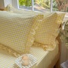 NSNLGSGC Yellow Gingham Ruffle Twin Sheet Set, Yellow Soft Pre-Washed