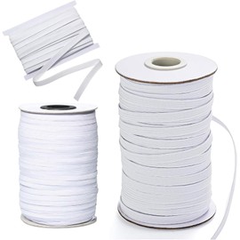 3Pcs Elastic for Sewing(4mm/24m, 6mm/15m & 12mm/8m), White High Elastic Cord for Sewing DIY Projects,Stretch Elastic Band for Sewing, DY Crafts, and Face Masks - Easy to Cut and Use