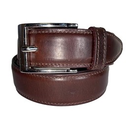 Men's Genuine Full Grain Leather Belt – Classic Buckle Design, Durable & Strong – Stylish & Elegant – Perfect for Formal Wear, Office, and Dress Pants (Brown, S)