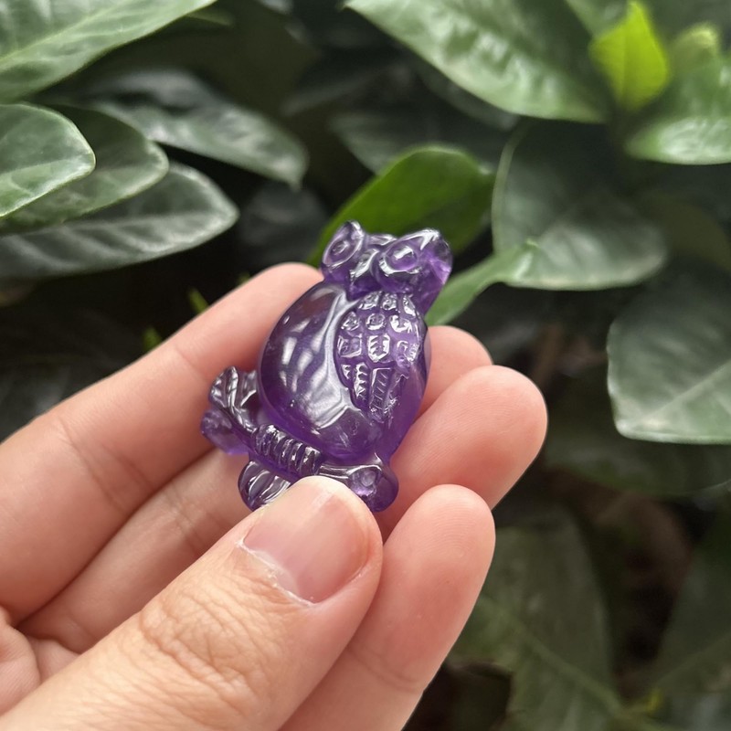 Bacatgem Natural Amethyst Owl Figurines Crystals and Healing Stones,Haped DIY