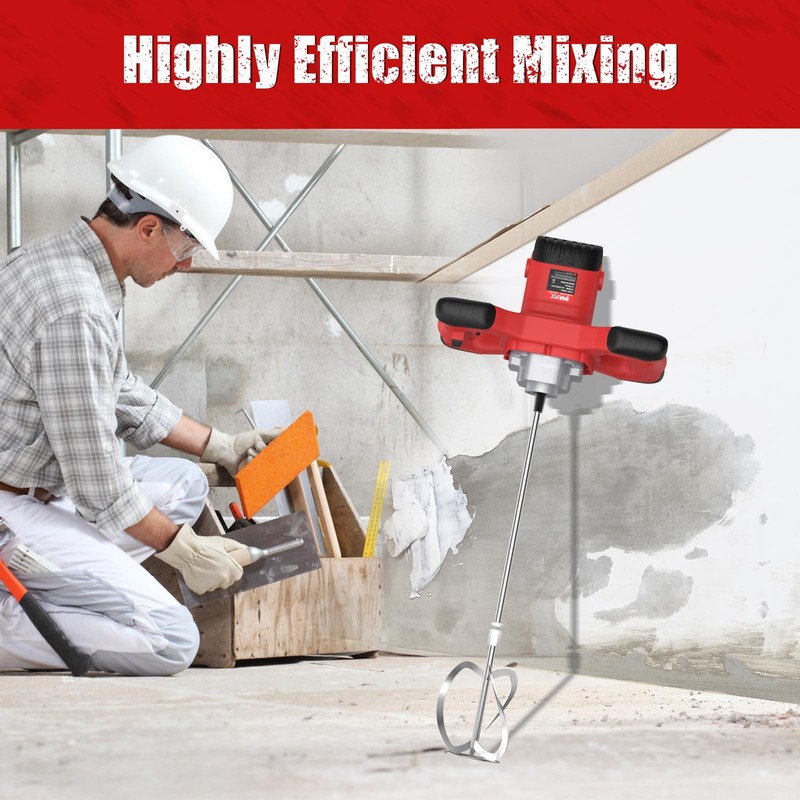 IMAYCC Cement Mixer, 2100W Electric Concrete Mixer with 6 Speed,