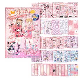 Auguro Cute Girly Stickers 600 Cute Stickers Kawaii 20 Scrapbook Papers Stickers for Journaling Anime Girl Stickers Kids Scrapbook kit for Girls