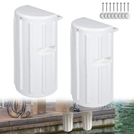 Dock Bumpers 2 Pack,Dock Fenders Bumper,Marine Dock Bumpers,Inflatable Dock Protection Boat Dock Bumpers Dock Bumper Guards Boat Dock Guards for Docking Includes Mounting Hardware（White）