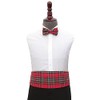 DQT Mens Tartan Plaid Red Royal Stewart Adjustable Cummerbund