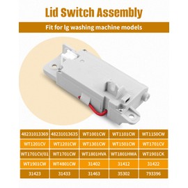 EBF61215202 Washer Lid Switch Assembly Fit for LG/Kenmore Washing Machine, Replace EBF61215203 EBF61215204 2667077 AH3644957 EA3644957 TAW35818286