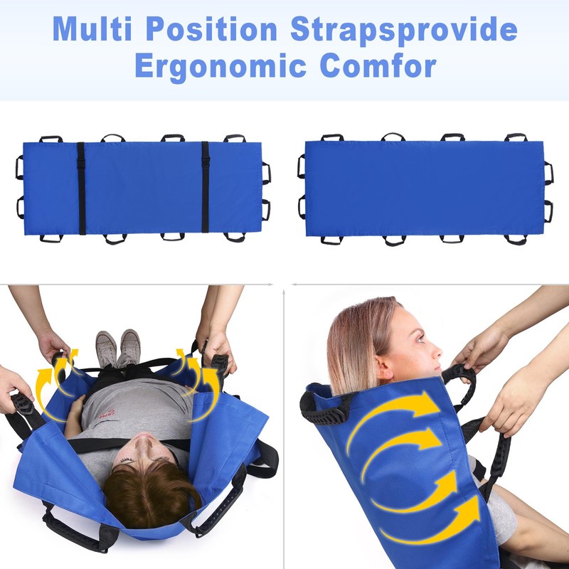 Portable Transport Stretcher with 12 Rubber Handles & Carrying Bag