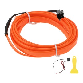A ABSOPRO 2m EL Wire Cable LED Glow String Light Car Interior Lighting Strip Flexible Neon Light for Car Decoration Wiring Driver(12v) Orange