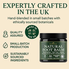 Organic Tea Tree Foot Cream for Dry Cracked Feet, Heels, Toes & Calluses - Athlete’s Foot, Odor, Itchy & Rough Skin- Heel Balm & Moisturizer for Soft, Smooth Feet & Lasting Comfort (100g)