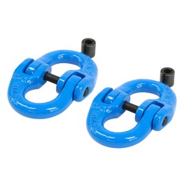 Mytee Products (2 Pack Grade 100 3/8" Forged Alloy Steel Hammerlock Coupling Link - Blue, 8800 lbs Working Load Limit | Heavy Duty G100 Connecting HammerLink
