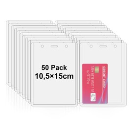 Fushing A6 ID Card Name Badge Holder Screen Protector Hole Punch for Business School Event 150 x 105 mm (50)