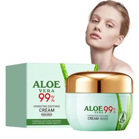 Eazerom 22 Aloe Vera Gesichtscreme, 50g Reine Aloe Vera Hydratisierende Erfrischende Feuchtigkeitscreme, Aloe Vera Gel Gesichtscreme, Anti-Falten und Nährend, Glättende Feuchtigkeitslotion
