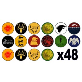 48 G.O.T Game of Thrones 3cm Mini Discs Edible Wafer Disc Cupcake Toppers (NOT PRE Cut)