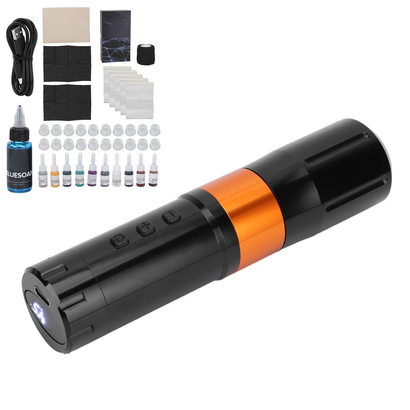Cordless Tattoo Motor Pen Set Cleaning Blue Soap Microblading Pigment