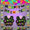 Neon Glow Happy Halloween Banner - Halloween Party Decorations, Neon