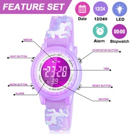 Viposoon Birthday Gifts for 3 4 5 6 7 8 9 Years Old Girls, Watch for 3-10 Year Old Girl Toys for 3-10 Year Old Girls Xmas Gifts for 4-12 Year Old Kids