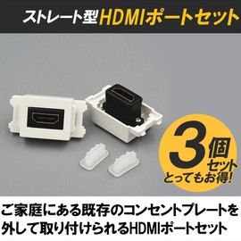 Felimoa HDMI Port 4K Support 2.0 Standard Wall Outlet HDMI Port Straight Wire (Pack of 3)