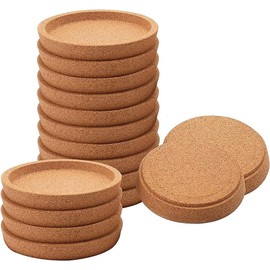 Pack of 16 cork coasters, 4 absorbent heat resistant round cork coasters for most cups in the office or at home