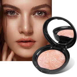 Base de maquillaje en polvo horneado, correctora y con control de grasa, cobertura modulable de ligera a media - Acabado semimate natural. Paleta de polvos fijadores suaves y ligeros. (Natural, All Skin)