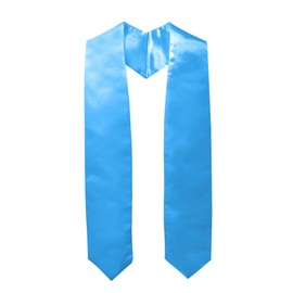 GraduationMall Unisex Adult Plain Graduation Stole Skyblue