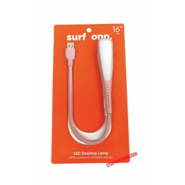 ONN Surf Onn Led USB Pink Desktop Lamp 16" Tall Compact Portable Flex Design NEW