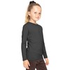 Girl's Long Sleeve Crew Neck Top Black Small