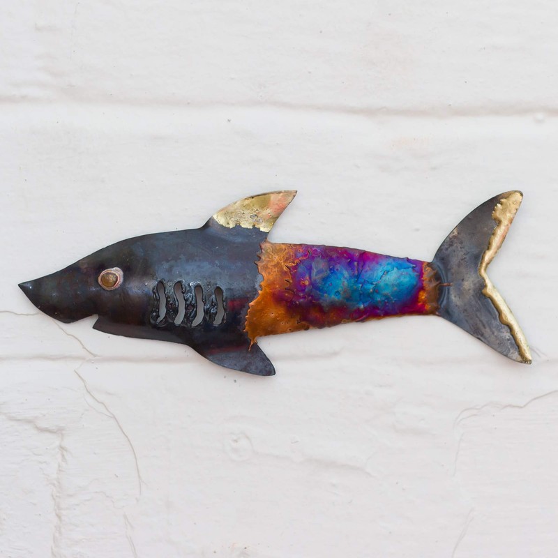 Tumia LAC Shark - Recycled metal wall hanging decoration -