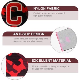 AFCJLTO Camouflage Captain's Armband Football Pack of 3 Adjustable with Velcro Fastening, Elastic Bracelet for Teenagers, Adults, Game Guide (Blue + Red + Black)