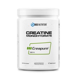 Bios Nutrition CREAPURE? Creatine Monohydrate Powder 500 g - 100% purest creatine - high-dose, vegan & tasteless - BIOS Nutrition (Made in Germany)