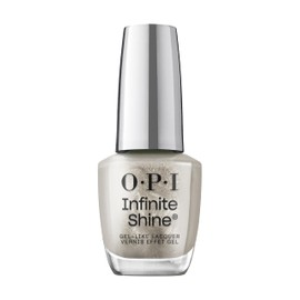 OPI Infinite Shine Long-Wear Bright Metallic Finish Opaque Gray Nail Polish, Up to 11 days of wear & Gel-Like Shine, Work From Chrome, 0.5 fl oz