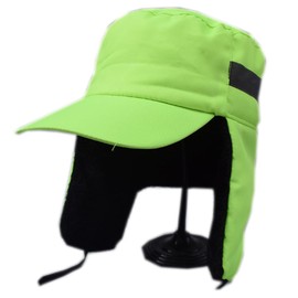 OhMill Unisex Winter Thickened Ski Cap Trapper Hat Hat Reflective Outdoor Sanitation Workers Hat with Ear Flap Warmer Thermal Baseball Cap Hat, Green