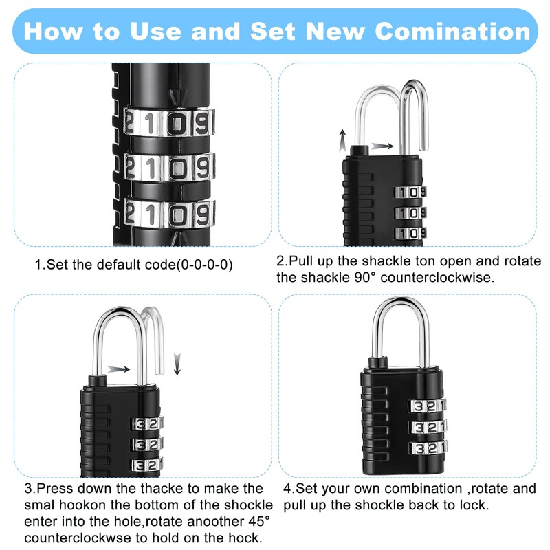 Kenning 24 Pack Combination Lock 3 Digit Outdoor Padlock Locker