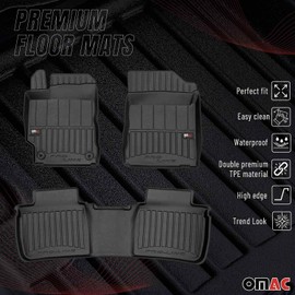 OMAC Premium Floor Mats for Toyota Camry 2012-2018 Car Mats All Weather 3D Custom Fit Rubber Mat Waterproof Odorless TPE Floor Liners Laser Measured Non-Slip (Black)