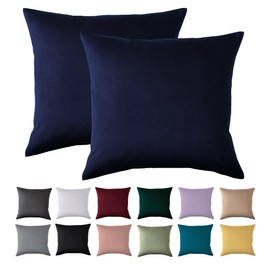 Cushion Cover 80 x 80 cm, Set of 2 - Pillowcases 80 x 80 cm Blue for Pillows, 100% Microfibre Cushion Cover, Non-Iron and Wrinkle-Free with Zip