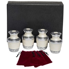 Eternal Harmony Keepsake Urns for Human AshesFor Cremation (Urns Carefully Handcrafted) with Elegant Finishes to Honor Your Loved One Pearl