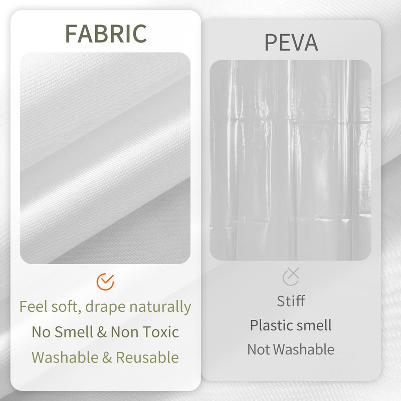ALYVIA SPRING Extra Wide Fabric Shower Curtain Liner Waterproof -